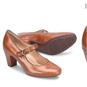 Söfft SF0073000 Leslie Leather Mary Jane Pumps Size 8M retro cork brown